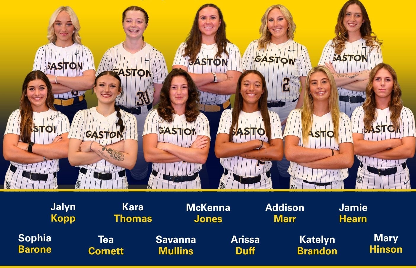 Gaston College's softball sophomores that were honored on Friday.